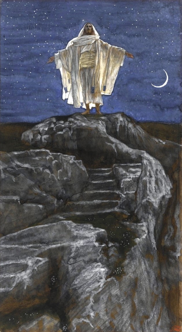 기도하러 산에 오르신 예수(1886~1894). 독특한 구도가 인상적인 작품이다. /브루클린뮤지엄 소장
