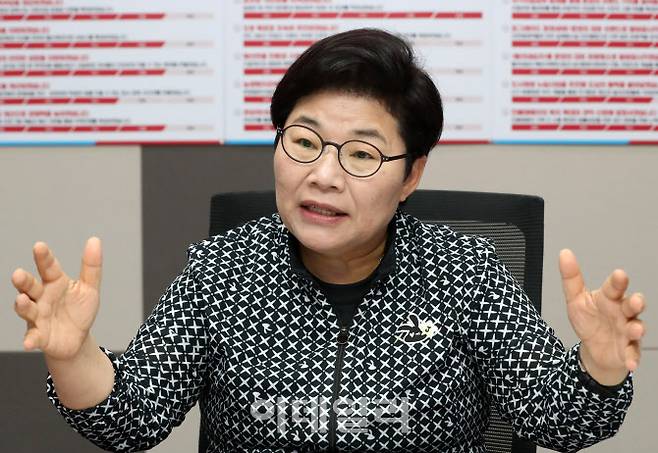 임이자 국민의힘 노동개혁 특별위원회 위원장이 16일 국회에서 이데일리와 인터뷰를 진행하고 있다.(사진=방인권 기자)