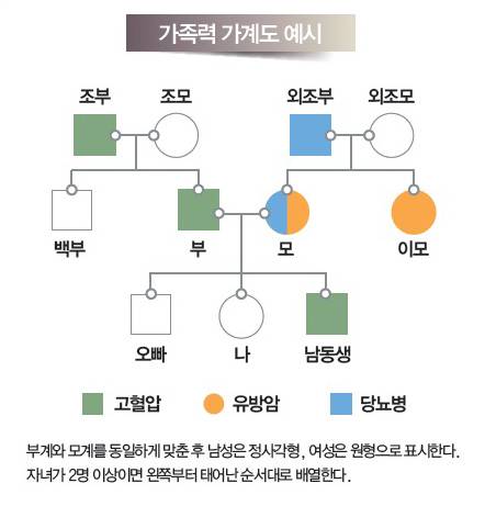 가족력 가계도 예시./사진=헬스조선DB