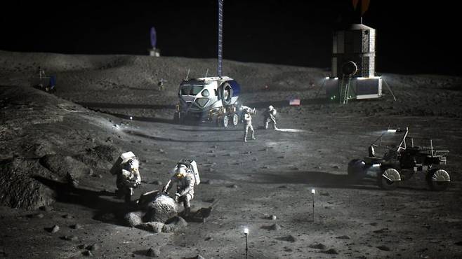 달 기지 개척 상상도. 사진출처=NASA 홈페이지
