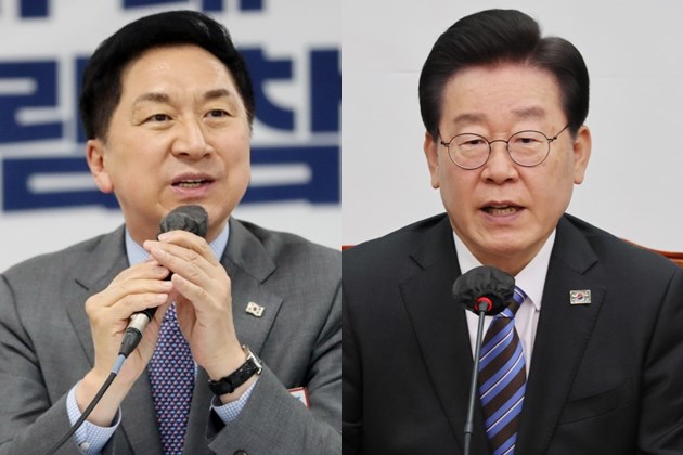 김기현 국민의힘 대표(왼쪽), 이재명 더불어민주당 대표. / 사진=연합뉴스