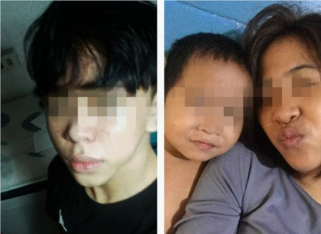 왼쪽은 4살 조카를 살해한 15세 소년, 오른쪽은 숨진 4세 아이와 모친(사진-더미러)