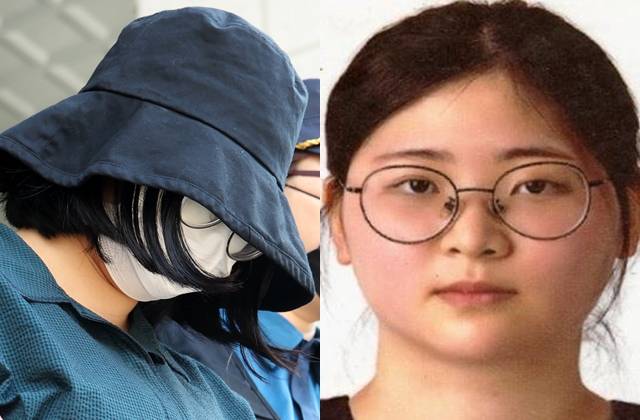 또래 여성을 살해하고 시신을 유기한 혐의를 받는 정유정(23)이 2일 오전 부산 동래경찰서에서 나와 검찰로 송치되고 있다. 연합뉴스, 부산경찰청 제공