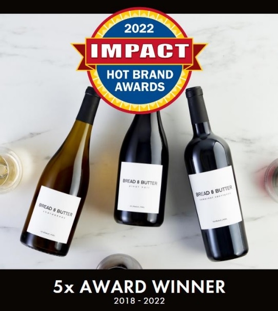 지난 2018년 이후 5년 연속으로 ‘IMPACT HOT BRAND AWARDS’를 수상한 브레드 앤 버터 와인. [사진=롯데칠성]