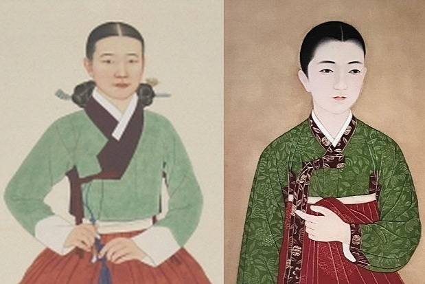 왼쪽은 최근 '나이 든 여성' 논란이 불거진 새로운 춘향 영정. 오른쪽은 2020년 '친일 작가' 논란이 제기된 기존 춘향 영정. /사진=남원문화원