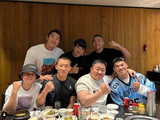 김동현, 이정원, 윤창민, 신종훈, 김상욱, 마동석, 고석현(왼쪽 위부터). 출처 | 김동현 채널