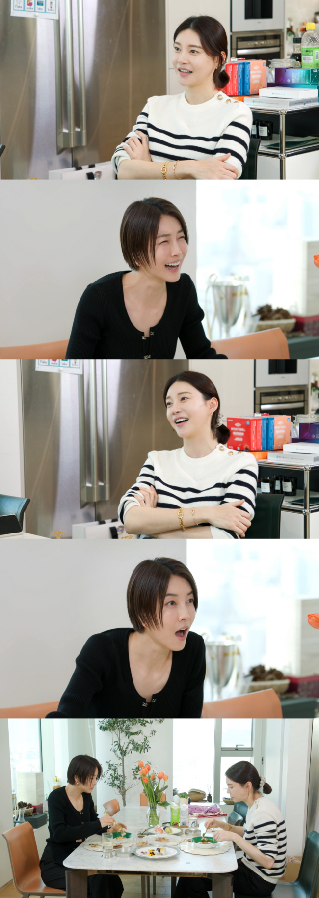 Actors Cha Ye-ryun and Jin Seo-yeon continue candid Husband talkOn June 23, KBS 2TV  ⁇ StarsStars Top Recipe at Fun-Staurant  ( ⁇ StarsStars Top Recipe at Fun-Staurant ), Cha Ye-ryun filmed the ENA drama Happy Battle and invited the familiar actress Jin Seo-yeon to her home to serve customized healthy dishes for Jin Seo-yeon.In the VCR, Cha Ye-ryun prepared healthy dishes for the best Jin Seo-yeon, including taste, health and visuals.Jin Seo-yeon In a custom dish, Jin Seo-yeon was proud of Cha Ye-ryun with impressive taste expression.Jin Seo-yeon found a wedding picture of Cha Ye-ryun X Ju Sang Wook in the window and said, Its so pretty. Its like a picture of a drama props.Cha Ye-ryun X Ju Sang Wook affluent A brilliant visual captures the eye.Jin Seo-yeon asked Cha Ye-ryun, Ju Sang Wook is so handsome. Honestly, is not it Anxiety?In Jin Seo-yeons question,  ⁇ StarsStars Top Recipe at Fun-Staurant  Family members also noted what Cha Ye-ryun would answer.At this time, Cha Ye-ryun is surprised to hear that it is known to have made  ⁇  Stars Top Recipe at Fun-Staurant  ⁇  studio into Laughter sea.