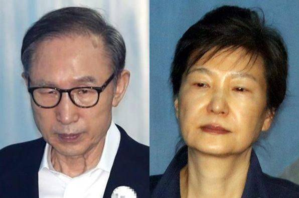 서울 구치소에 각각 수감되는 이명박 전 대통령과 박근혜 전 대통령 모습. 2000년대 들어 두 명의 우파보수 대통령은 모두 구속돼 감옥살이를 했다./조선일보DB