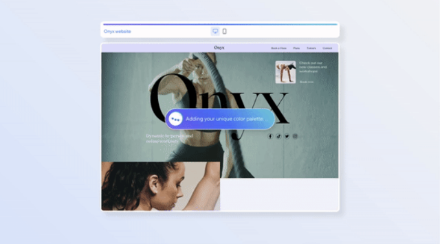홈페이지 제작 서비스 업체 윅스(Wix)가 말로 명령하면 웹사이트를 만들 수 있는 인공지능(AI) 기반 사이트 생성기를 17일(현지시간) 공개했다. 사진은 생성기가 사이트를 제작하고 있는 모습을 시각화한 예시 이미지. 윅스 제공