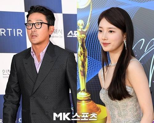 ‘청룡시리즈어워즈’ 하정우와 수지가 드라마 부문 남녀주연상을 수상했다. 사진=천정환 MK스포츠 기자