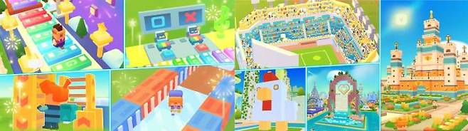 다채로운 건물들을 이용해 도시를 만들 수 있다. 데브시스터즈