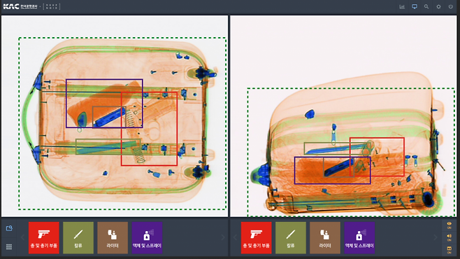 딥노이드의 보안 AI솔루션인 딥시큐리티. X-ray를 통해 금지 물품 등을 손쉽게 확인할 수 있다. 판독률은 97%에 달한다. 사진제공=딥노이드