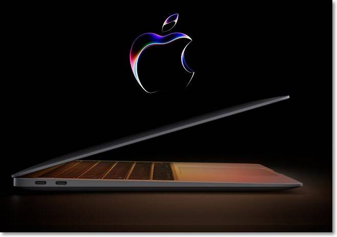 맥북 에어 이미지(애플 로고 합성). 애플 홈페이지