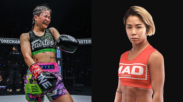 원챔피언십 여자종합격투기 아톰급 2위 함서희(오른쪽), 같은 체급 랭킹 1위 및 킥복싱·무에타이 전 챔피언 스탬프 페어텍스. 사진=ONE Championship 제공