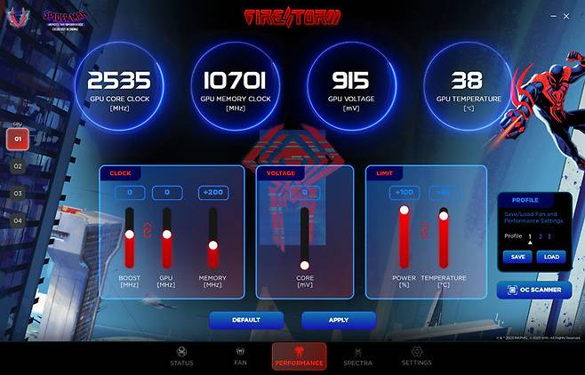 RGB LED의 및 클럭, 팬 속도, 전압 등을 제어할 수 있는 ‘파이어스톰’ 소프트웨어 / 출처=IT동아