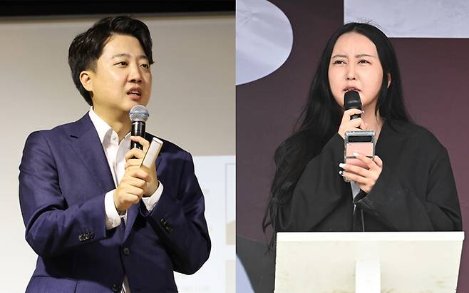 이준석 전 국민의힘 대표(왼쪽)와 정유라씨. 연합뉴스