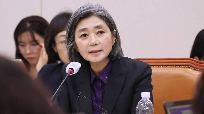 의원 질의에 답변하는 김행 여성가족부 장관 후보자 [자료사진 제공 : 연합뉴스]