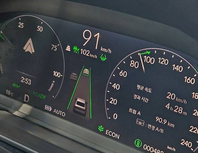 올 뉴 어코드 하이브리드 계기판. ⓒ데일리안 정진주 기자