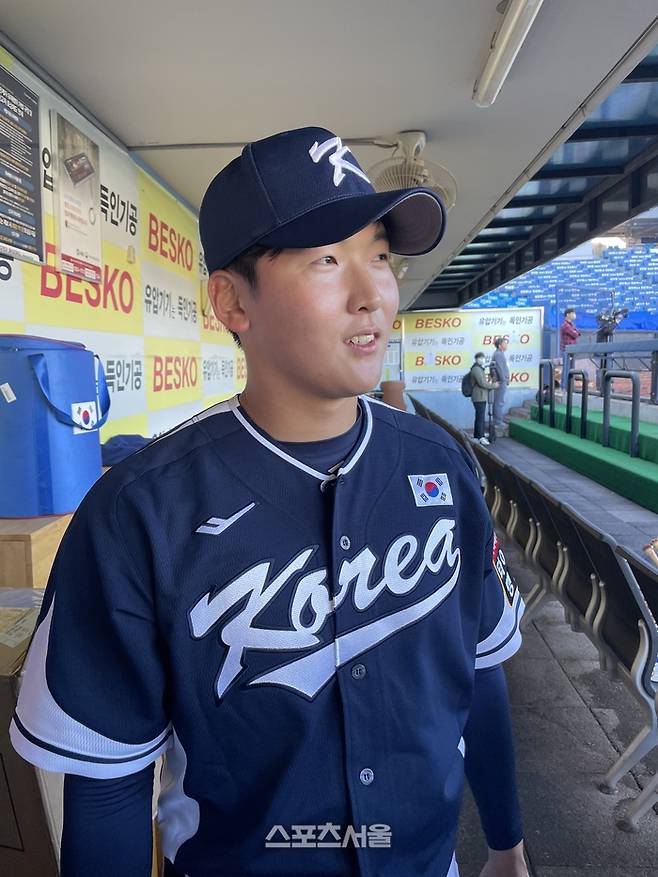 APBC 대표팀 최준용이 7일 대구삼성라이온즈파크에서 열린 훈련을 마친 후 인터뷰에 응했다. 대구 | 김동영기자 raining99@sportsseoul.com