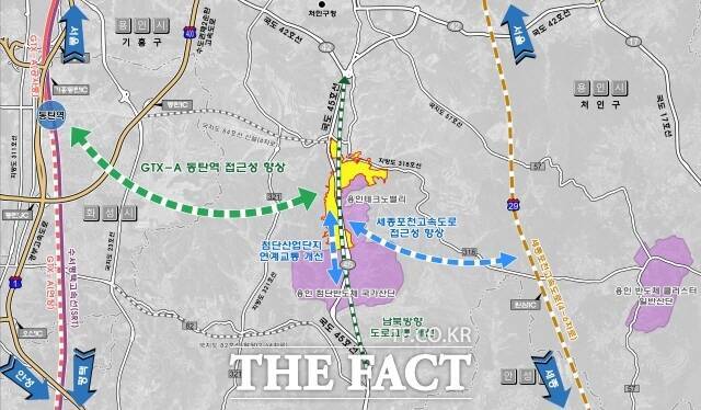 15일 발표한 용인 이동읍 공공주택지구 광역교통체계 예상도/용인시