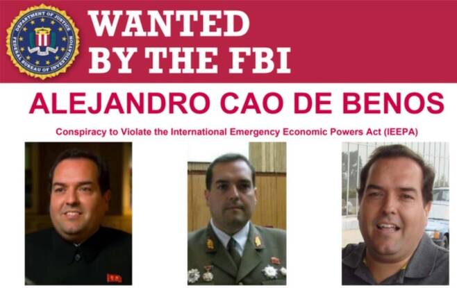 스페인 국적자 알레한드로 카오 데 베노스에 대한 FBI 지명수배 전단.