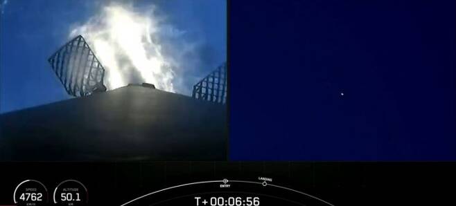 우리 군의 정찰위성 1호기를 탑재한 미국 우주기업 스페이스Ⅹ의 발사체 ‘팰컨9’가 한국시간 2일 오전 3시 19분(현지시간 1일 오전 10시 19분) 캘리포니아 소재 밴덴버그 기지에서 발사됐다. (사진=spacex 홈페이지 캡쳐)
