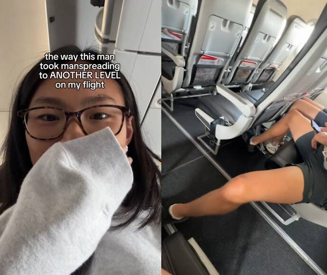 미국에서 남미로 가던 비행기에서 다리를 벌리고 앉은 남성을 본 여성은