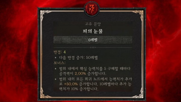 - 고유 문양 '피의 눈물'