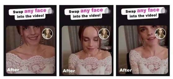 배우 엠마 왓슨의 얼굴이 합성되어 나타나는 음란물 광고. [사진=NBC]