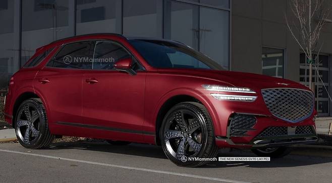 사진 : 제네시스 GV70 페이스리프트 예상도 (출처=NYMammoth)