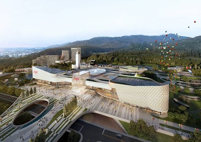 오는 2030년 광주 어등산 일대에 들어설 예정인 그랜드 광주 스타필드 조감도./ 신세계프라퍼티 제공