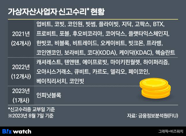 가상자산사업자 신고 현황. /그래픽=비즈워치
