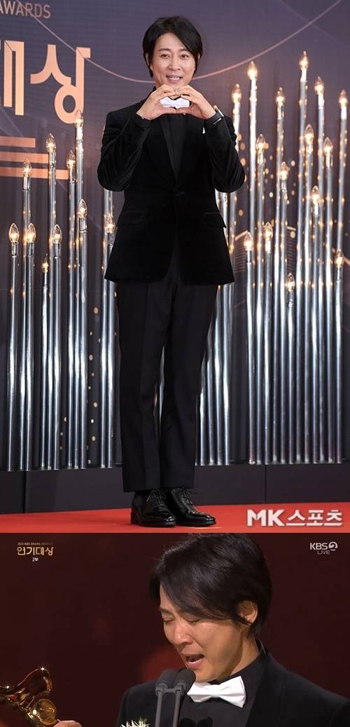 ‘2023 KBS 연기대상’의 주인공은 최수종이었다. 사진=천정환 기자, ‘KBS 연기대상’ 캡처