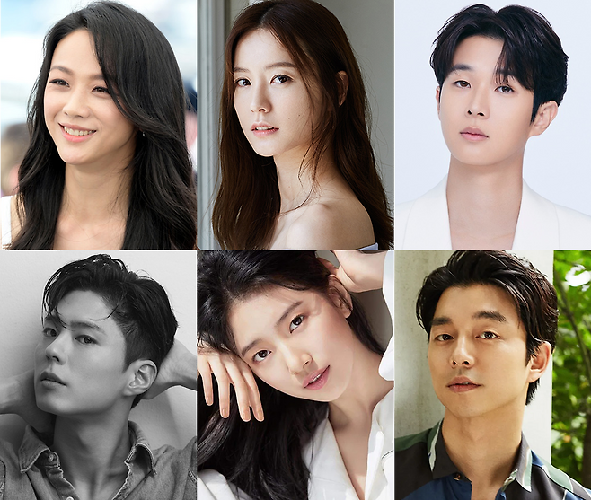 왼쪽부터 시계방향으로 탕웨이, 정유미, 최우식, 공유, 수지, 박보검사진=페이블컴퍼니, 더블랙레이블, 매니지먼트숲, 블러썸엔터테이먼트, 연합뉴스