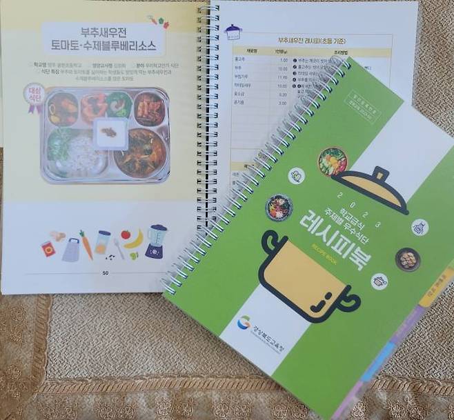 88가지 조리법이 담긴 '우수식단 레시피북'(경북교육청 제공) 2024.01.18.