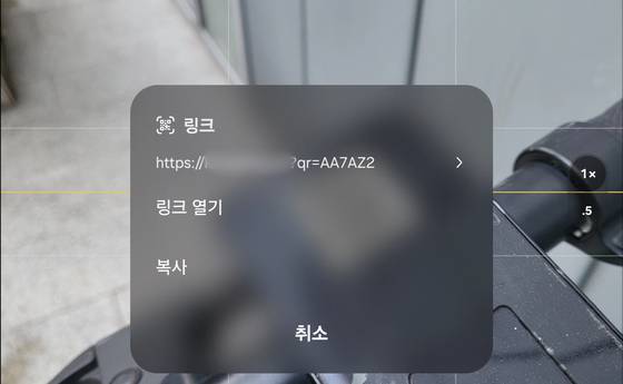 QR코드를 스캔한 뒤 뜨는 주소창의 주소가 맞는지 확인해야 한다. 〈사진=이지현 기자〉