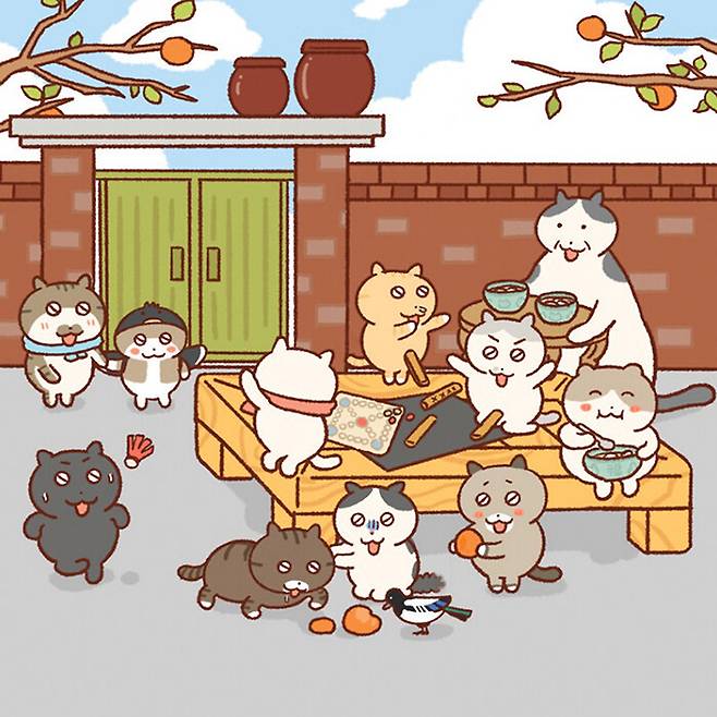 고양이 캐릭터들이 등장하는 〈틴틴팅클〉은 어린이와 양육자가 함께 즐길 수 있는 만화다. ⓒ난 작가 제공