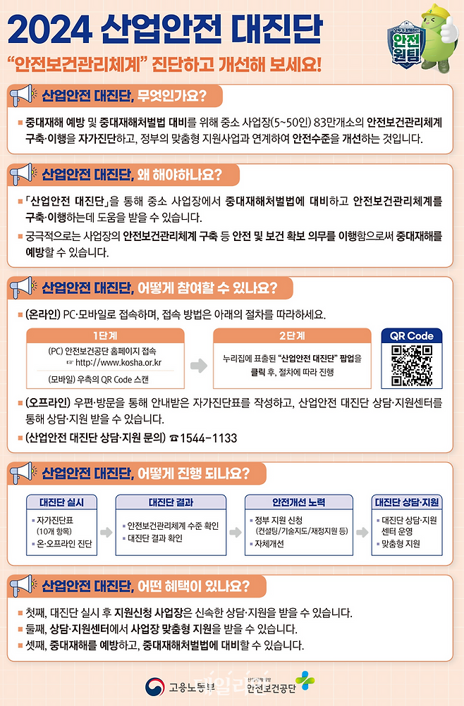산업안전 대진단 리플렛. ⓒ고용노동부