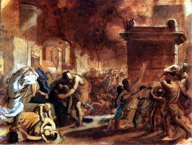 카를 브률로프, '폼페이 최후의 날(연구)', 1827~1828