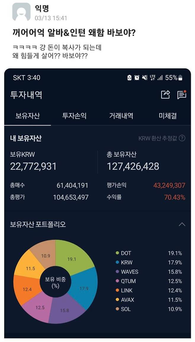 /사진=대학생 익명커뮤니티 에브리타임 캡쳐