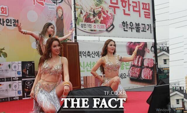 조혜란 한국제이엘실용댄스협회 제이엘 벨리댄스팀이 무대에 오르자 관객들의 환호가 이어졌다./경산=김민규 기자