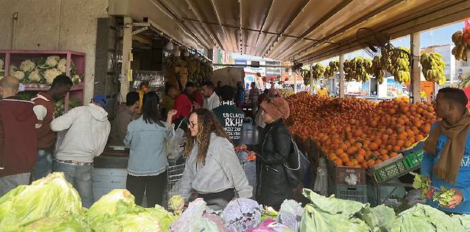 2월 21일(현지 시간) 이집트 카이로 교외에 있는 레합 전통시장. 라마단을 맞아 식료품을 사려는 사람들로 이른 시간부터 북적이고 있다. [동아DB]