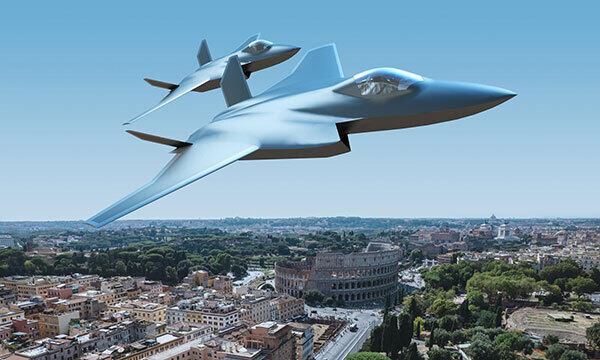 GCAP 편대가 이탈리아 로마 상공을 비행하는 모습을 그린 상상도. BAE 시스템스 제공