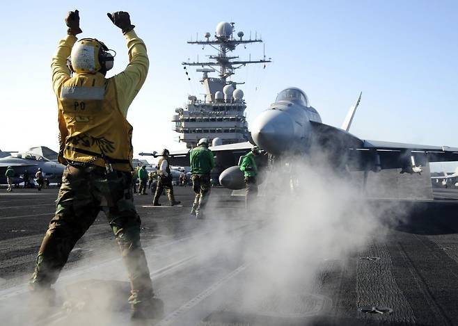 미국 해군 항공모함 시어도어 루즈벨트함(Theodore Roosevelt). 미 해군 자료사진