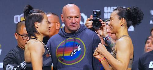 장웨일리(왼쪽)와 옌샤오난. 사진=UFC