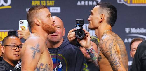 게이치(왼쪽)와 할로웨이. 사진=UFC