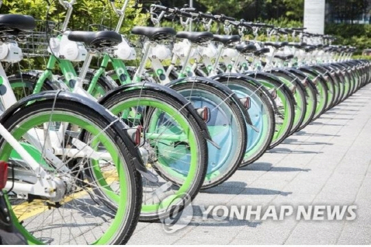 공공자전거 모습. 사진 연합뉴스