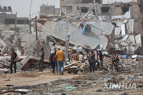 가자지구 피란민 캠프 모습 [신화=연합뉴스 자료사진. 재판매 및 DB 금지]