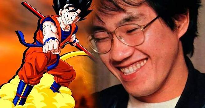 드래곤볼 주인공 손오공과 작가 토리야마 아키라(토에이 애니메이션)