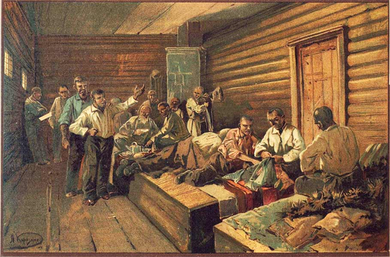 러시아 화가 니콜라이 카라진이 1893년에 그린 『죽음의 집의 기록』 삽화. [사진 지식을만드는지식]